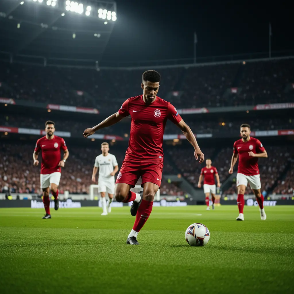 VS96 – Experience the thrill of live football betting in Malaysia Intense soccer match with players competing for the ball in a packed stadium showcasing the excitement of live football betting on VS96 in Malaysia
